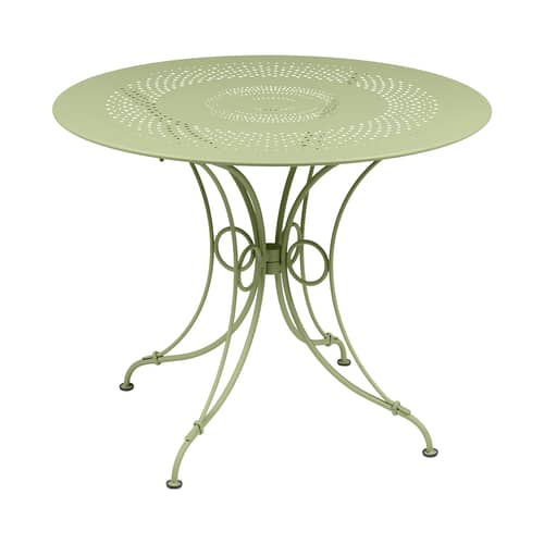 Table ronde 1900 / Ø 96 cm - Trou parasol / 5 personnes - Fermob - Tilleul - Acier