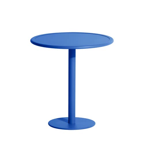 Table ronde Week-End / Bistrot - Aluminium - Ø 70 cm - Petite Friture - Bleu - Aluminium thermolaqué époxy