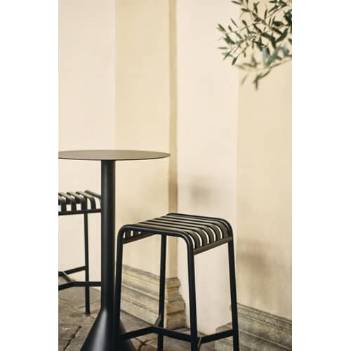 Tavolo bar alto Palissade Cone metallo verde / Ø 60 x H 105 cm - Acciaio - Hay - Verde oliva - Acciaio laccato epossidico, Calcestruzzo tinto