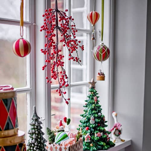 Weihnachtskugel Wynn textil rot / Durchmesser 3 – 8 cm - Bloomingville - Rot - Polyesterfaser, Schaumstoff