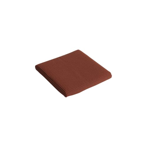 Accessoire  / Coussin d\'assise pour chaise Type Chair - Hay - Rayé / Orange & marron - Mousse polyuréthane, Tissu oléfine
