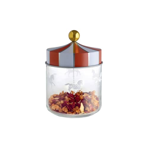 Alessi Circus Airtight jar - white red gold transparent | Made In