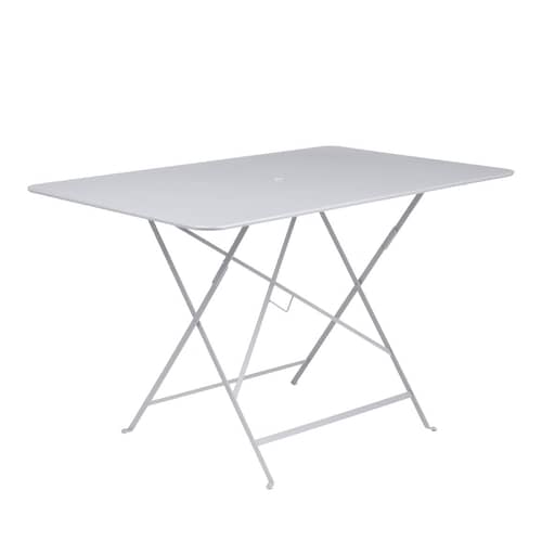 Table pliante Bistro / 117 x 77 cm - 6 personnes - Trou parasol - Fermob - Blanc coton - Acier peint