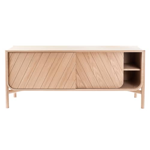 Buffet Marius bois naturel / L 155 x H 65 cm - Hartô - Chêne naturel - Chêne massif, MDF plaqué chêne