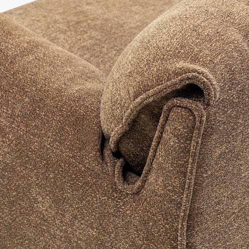 Sofa 2 Sitzer Camilla textil braun / L 167,5 cm - NV GALLERY - Braun der Kastanien - Eisen, Gewebe, High Density-Schaum