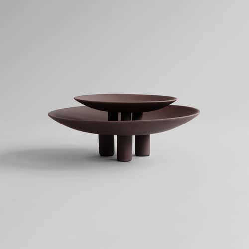 Centre de table Duck Mini céramique marron / Ø 30 x H 9,2 cm - 101 COPENHAGEN - Chocolat - Céramique