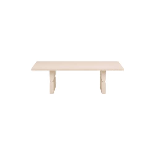 Couchtisch Noon holz weiß / 118 x 58 cm - NOBODINOZ - Elfenbein - Eschefurnier, gefärbt, Massives Kautschukholz