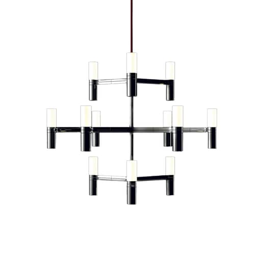Suspension Crown Minor métal / Ø 77 cm - Nemo - Aluminium - Aluminium, Verre opalin