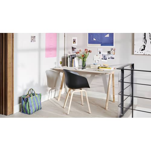 Copenhague CPH 90 DESK Desk natural wood / L 130 cm - Hay - Oak / Oak legs - Oak veneer, Plywood, Solid oak