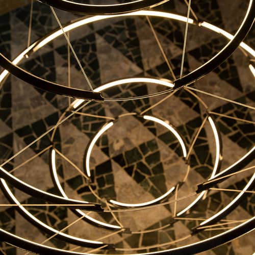 Suspension Drop 9 LED / Ø 110 x H 65 cm - Nemo - Ø 110 cm / Noir - Aluminium extrudé, Méthacrylate