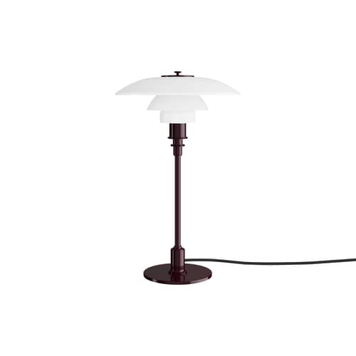 Lampe de table PH 3/2 bordeaux / Réédition 1926 - Louis Poulsen - Bordeaux brillant / Blanc - Aluminium laqué, Verre soufflé bouche