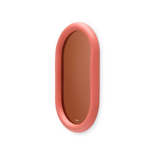 Miroir mural Mirage orange Loop / Verre coloré - L 35 x H 60 cm - Fatboy - Argile rustique - Polyuréthane, Verre coloré