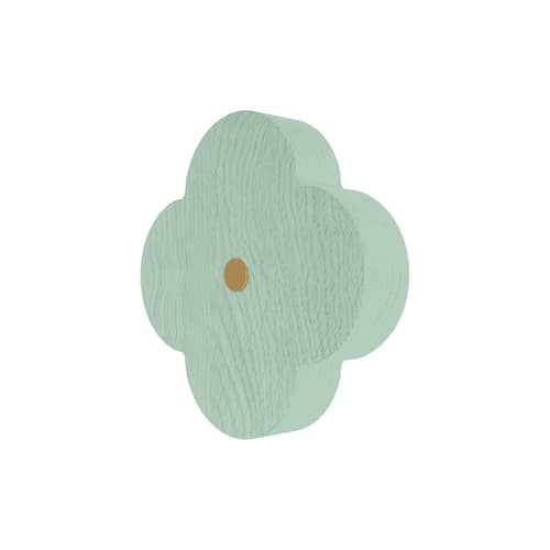 Patère Andrée bois vert Small / Ø 7 cm - Hartô - Vert givré - Frêne massif