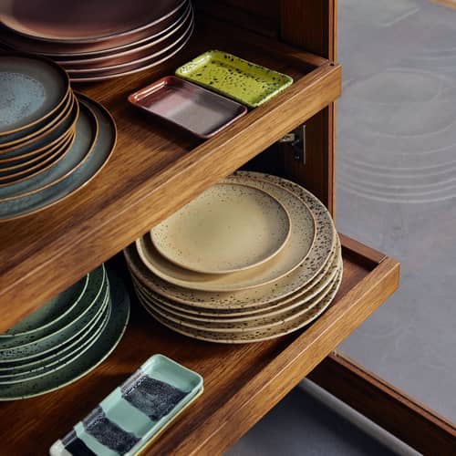 Piatto da dessert 70s ceramics ceramica beige / Set di 2 - Ø 17,5 cm - HK LIVING - Grana - Gres smaltato