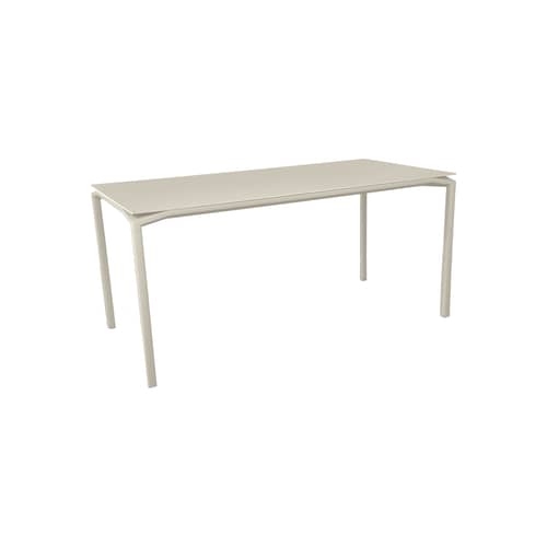 Calvi INDOOR Rectangular table composite material grey / 126 x 63 cm - Tray FENIX® - 2/4 people - Fermob - Clay grey - Aluminium, FENIX®