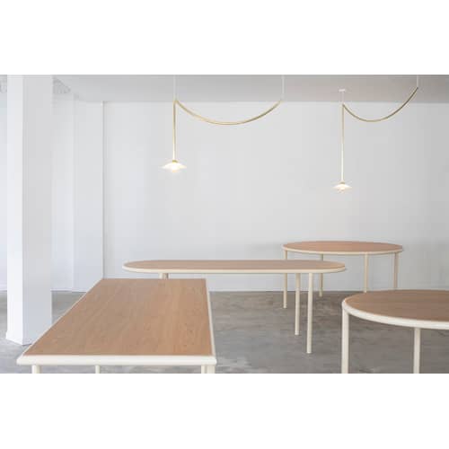 Runder Tisch Wooden weiß beige holz natur / Ø 120 cm - Eiche und Stahl - valerie objects - Elfenbeinfarben / Eiche - Eiche, Stahl