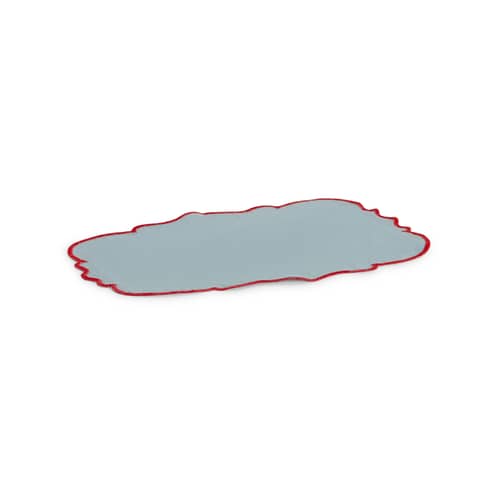 Set de table Smerlato / Set de 2 - 33 x 48 cm - Bitossi Home - Bleu / Bord rouge - Coton, Lin