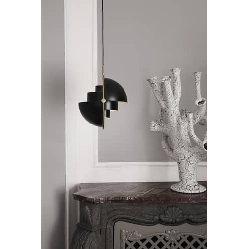 Suspension Multi-Lite Large métal blanc / Ø 36 cm - Modulable & orientable / Réédition 1972 - Gubi - Blanc / Laiton - Métal