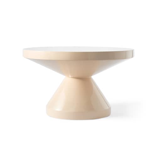 Table basse Zig zag /  Ø 60 x H 35 cm - Pols Potten - Beige - Polyester laqué