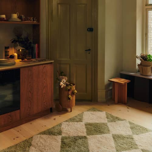 Tapis Tilt vert / 140 x 200 cm - Ferm Living - Vert orme - Laine de Nouvelle-Zélande