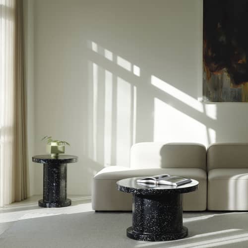 Tavolino Bit materiale plastico nero / Ø 75 x H 48 cm - Riciclato - Normann Copenhagen - Nero - Polietilene riciclato