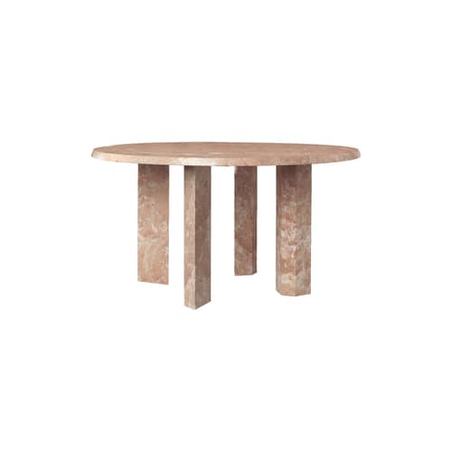 Tavolino Taula pietra rosa / Ø 67 x H 35 cm - Marmo - Ferm Living - Rosa - Marmo