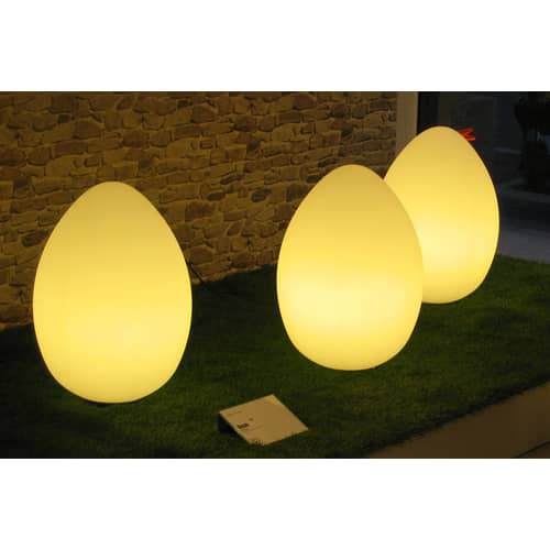 Tischleuchte Uovo Medium glas weiß / H 44 cm - Fontana Arte - H 44 cm - geblasenes Glas