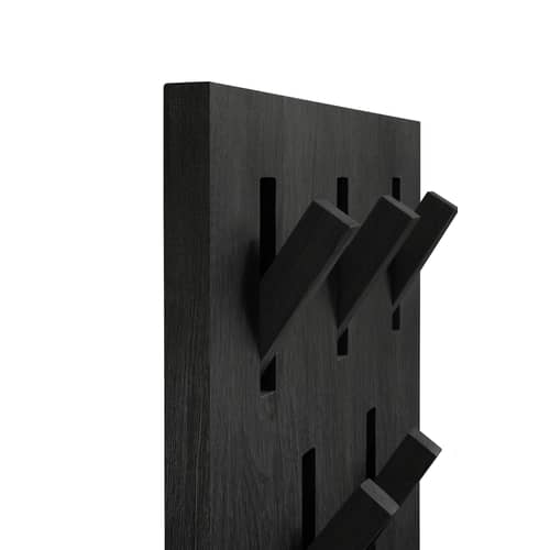 Utilitile Wall coat rack wood black / 5 folding hooks - 40 x 40 cm / Oak - Ethnicraft - Black - Tinted oak