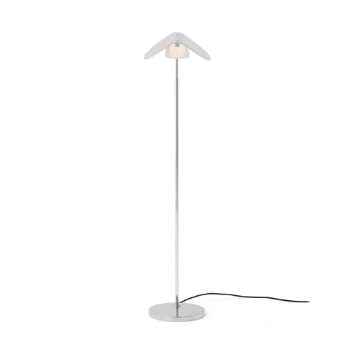 Lampada a stelo Wing metallo argento / Orientabile - Audo Copenhagen - Alluminio lucido - Acciaio, Alluminio