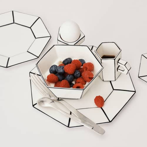Set de 2 assiettes à mignardises Carte Blanche / Ø 18.5 cm - Serax - Blanc & noir - Porcelaine