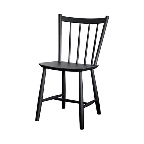 Chaise J41 bois noir / Réédition 1950 - Hay - Noir - Hêtre laqué