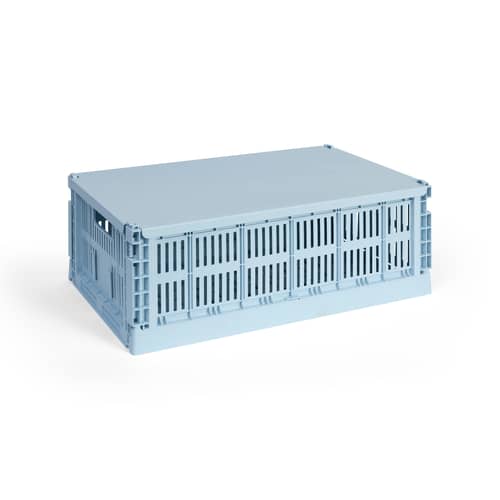 Couvercle  métal bleu / Pour panier Colour Crate Large 34,5 x 53 cm - Hay - Bleu Soft - Acier