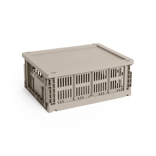 Couvercle  plastique gris / Pour panier Colour Crate Medium 27 x 35 cm - Hay - Gris chaud - Polypropylène recyclé