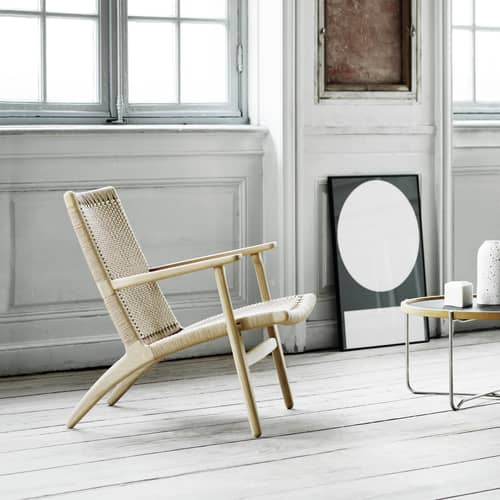 Poltrona lounge CH25 legno naturale Hans Wegner, 1950 Corda di carta  CARL HANSEN SON