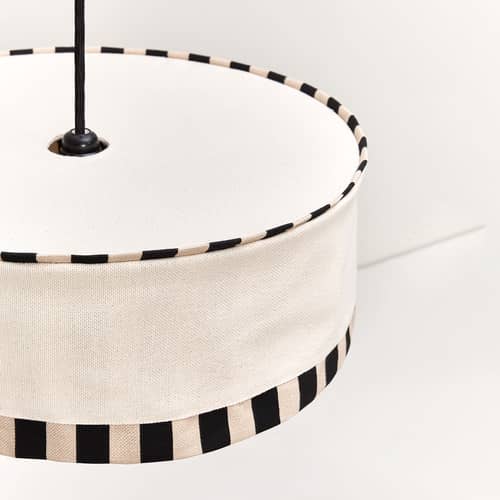 Paul Lampshade textile beige / Ø 50 x H 18 cm - NOBODINOZ - Natural - Iron, Organic cotton