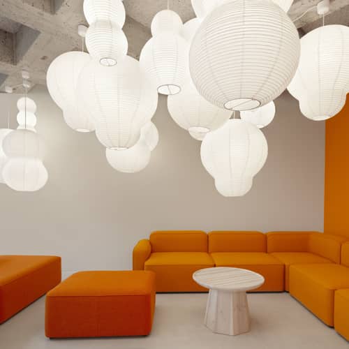 Puff Hvid Lampshade paper white / Rice paper - Ø 60 x H 75 cm - Normann Copenhagen - Hvid / Ø 60 x H 75 cm - Rice paper