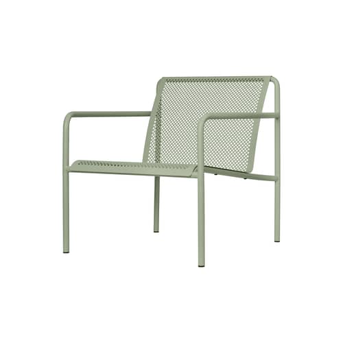 Dapple Low armchair metal green - Ferm Living - Green tea - Galvanised powder-coated steel