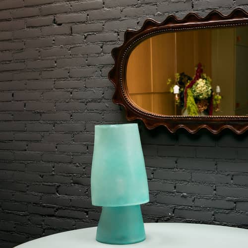 Miroir mural Wooden Ripple bois marron / 61 x 135 cm - HK LIVING - Bois - Bois de manguier, Verre