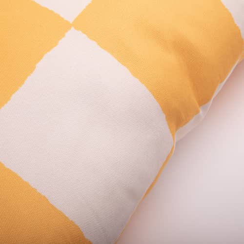 King OUTDOOR Outdoor cushion textile yellow / 66 x 40 cm - Fatboy - Checkmat / Yellow - Dacron® fibre, Polyester fabric