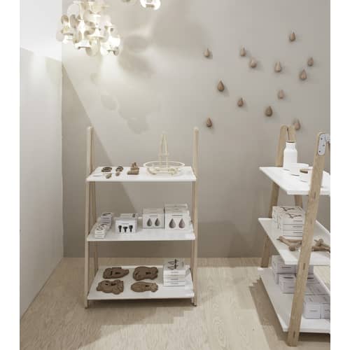 Set de 2 patères Dropit bois Small /  H 7,7 cm - Normann Copenhagen - Naturel - Small / H 7,7 cm - Bois