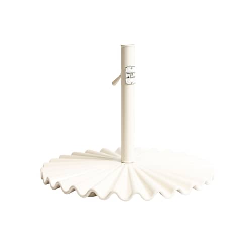 Pied de parasol The Clamshell métal blanc / 25 Kg - Pour mât de 2,5 à 5,08 cm - BUSINESS & PLEASURE - Blanc - Acier carbone
