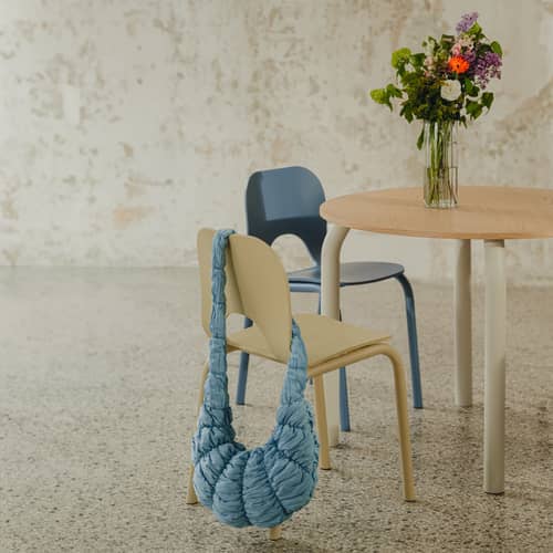 Runder Tisch Meko holz natur / Ø 100 cm - 2 bis 4 Personen - NOO.MA - Eiche natur, naturgetreu & wüstenbeige - Eichenfurnier, Stahl