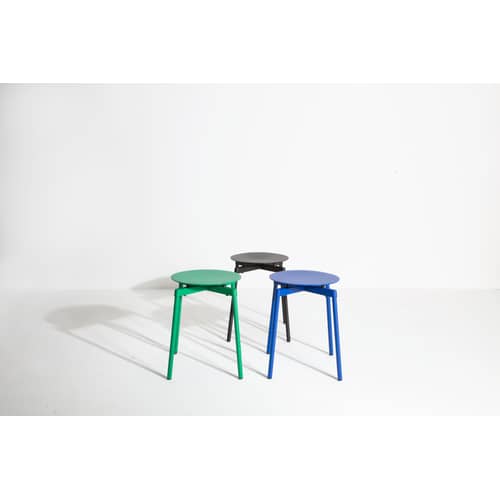 Fromme Stackable stool metal green / Aluminium - Petite Friture - Mint green - Aluminium