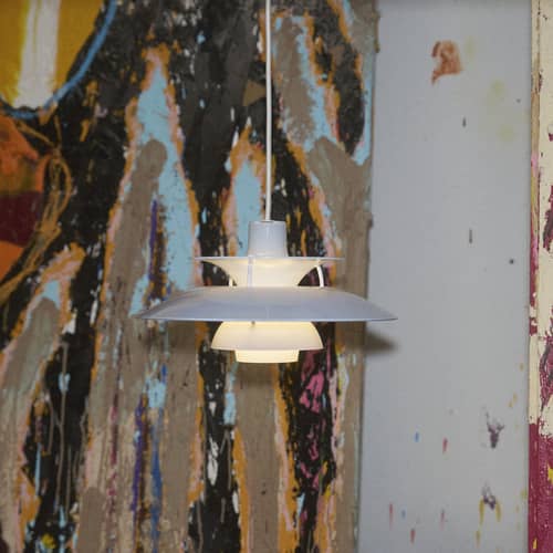 Suspension PH 5 Opal plastique bleu / Ø 32 cm - Réédition 1958 - Louis Poulsen - Bleu pâle - PMMA