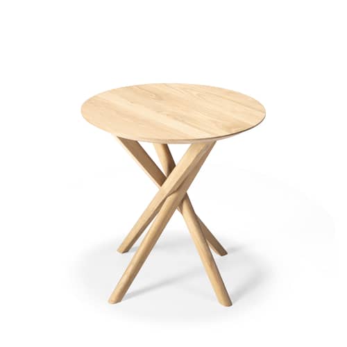 Table d\'appoint Mikado bois naturel / Chêne massif - Ø 50 cm - Ethnicraft - Chêne - Chêne massif