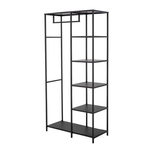 Valde Closet metal black / L 90 x D 40 x H 183 cm - Metal - Bloomingville - Black - Painted iron