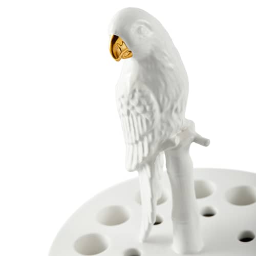 Vase Bird Watching céramique blanc / H 51 cm - POLSPOTTEN - Blanc / doré - Céramique émaillée