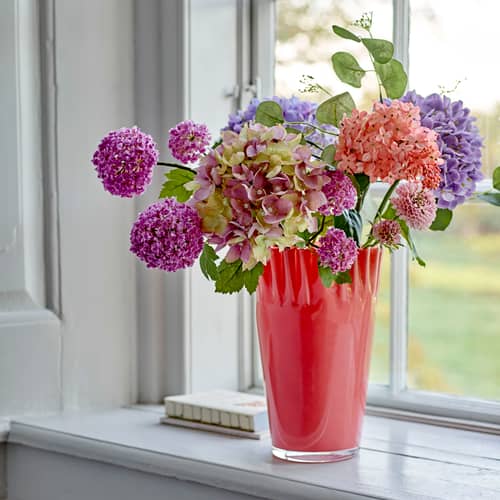 Vaso Janine vetro arancione / H 30 cm - Bloomingville - Arancione - Vetro soffiato a bocca