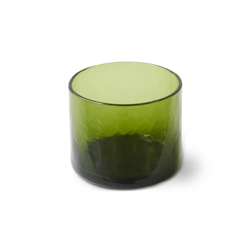 Verre Tube vert / 25 cl - HK LIVING - Vert olive - Verre texturé