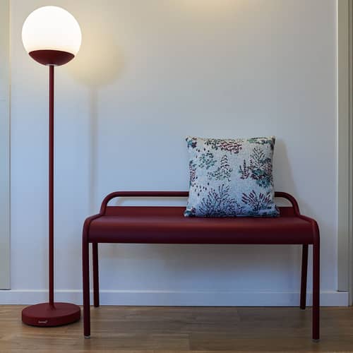 Banc empilable Luxembourg métal beige / Compact - 2 places / L 90 cm - Fermob - Beige latte - Aluminium